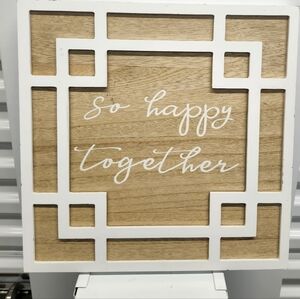 So Happy Together Wood Wall Decor - White & Natural